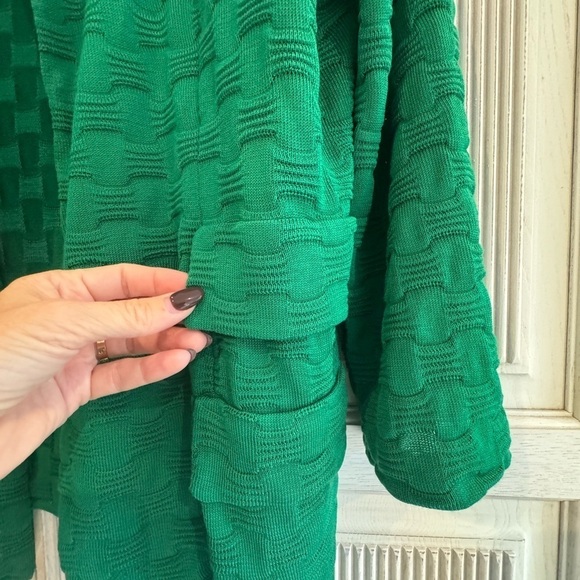 EXCLUSIVELY MISOOK Women’s Kelly Green Knit Cardigan Sweater Jacket, 0X - Picture 7 of 15